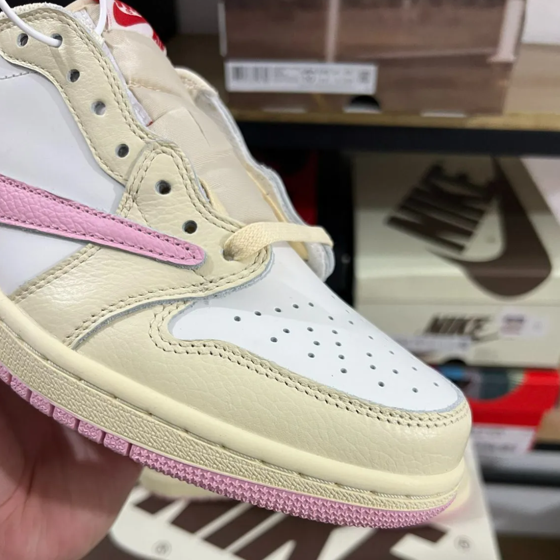 Travis Scott x Air Jordan 1 Low OG Sail Shy Pink Shoes Sneakers
