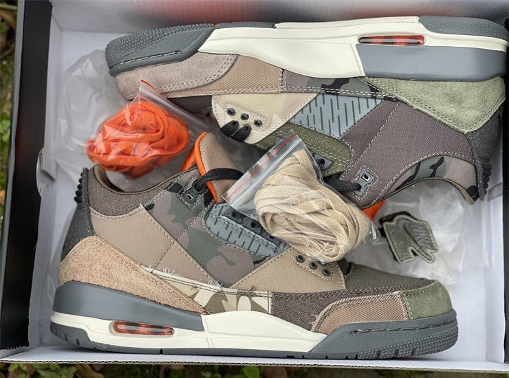 Air Jordan 3 Retro Patchwork Camo Shoes Sneakers