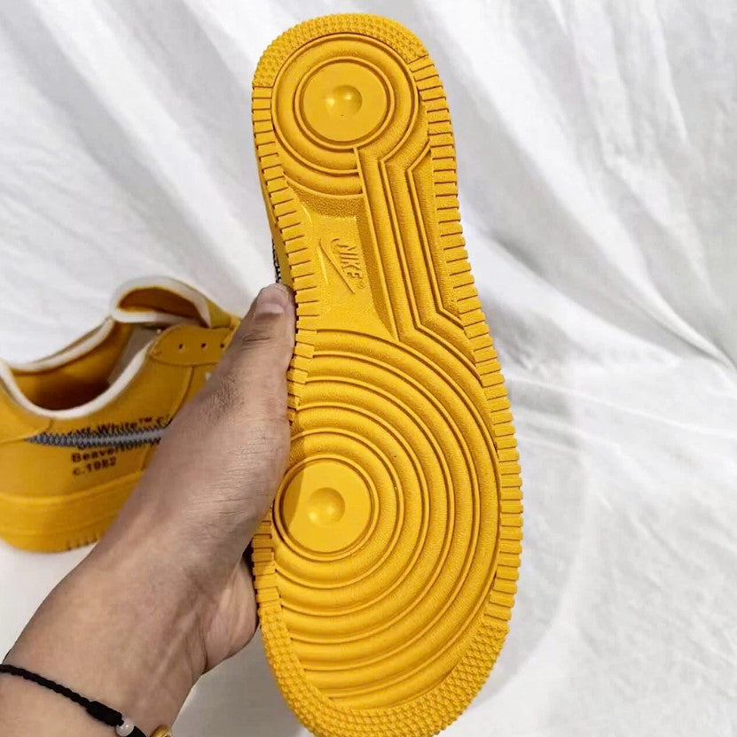 Off-White x Air Force 1 Low University Gold Lemonade Shoes Sneakers