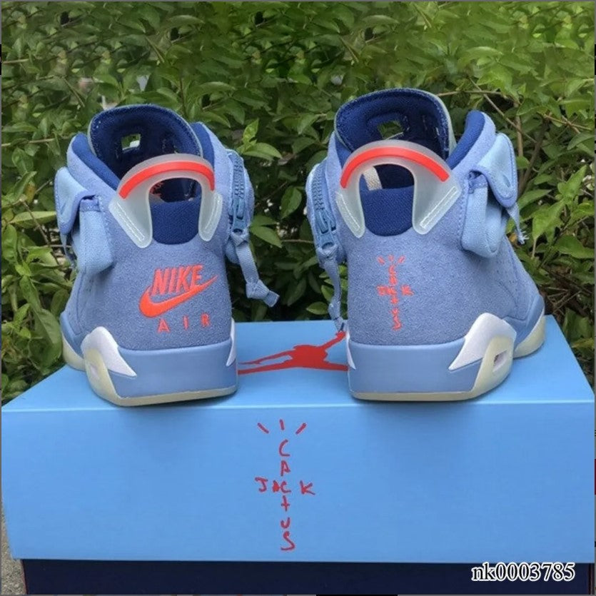 Air Jordan 6 x Travis Scott Houston Oilers Light Blue Shoes Sneakers