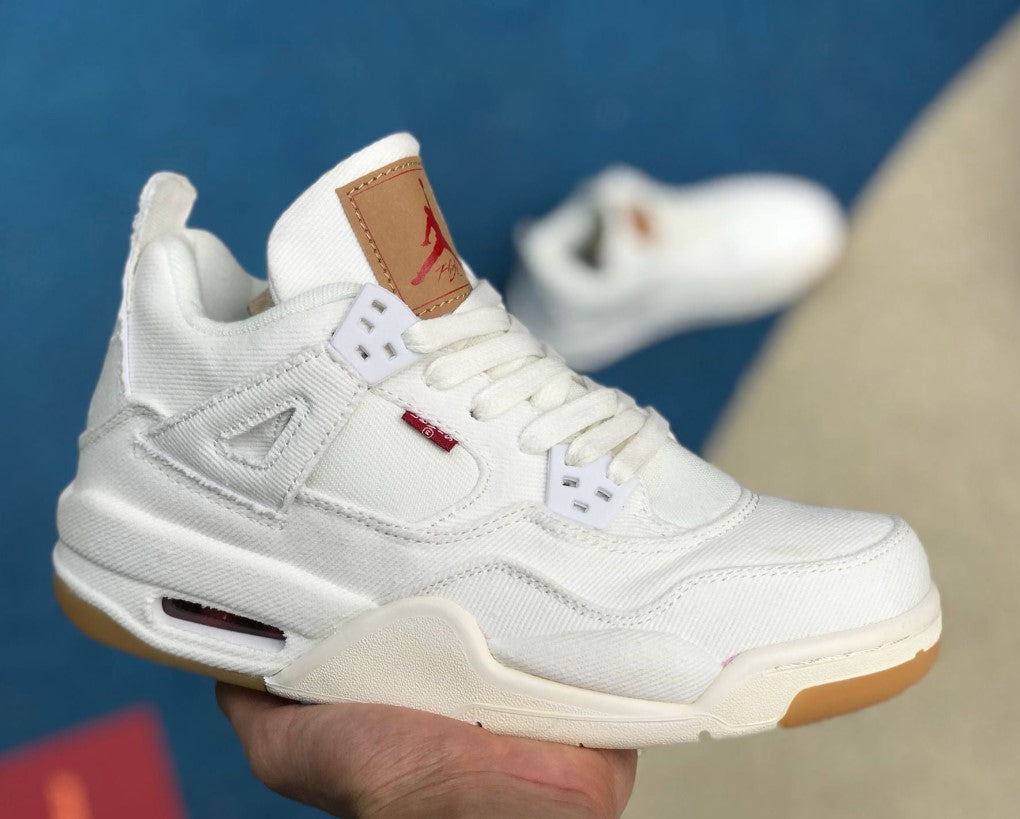 Air Jordan 4 Retro Levi’s White (Levi’s Tag) Shoes Sneakers