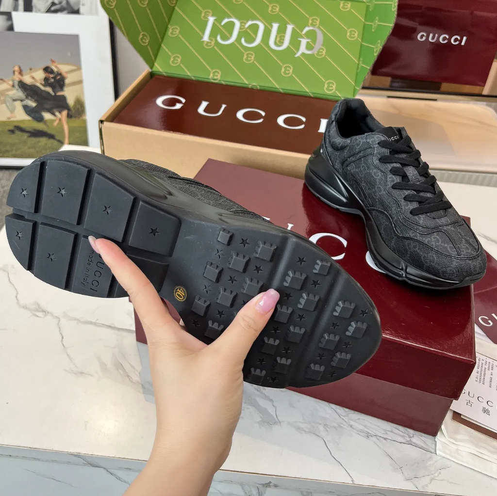 GG Rhyton Canvas ‘Black’ Shoes Sneakers