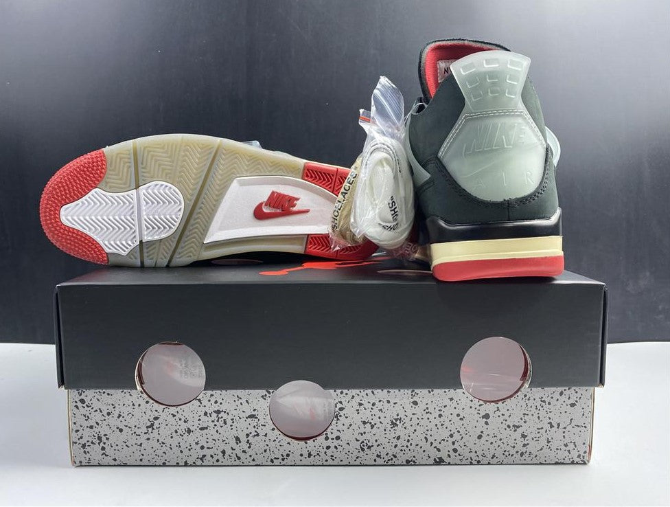 OFF-WHITE  x Air Jordan 4 Bred Shoes Sneakers