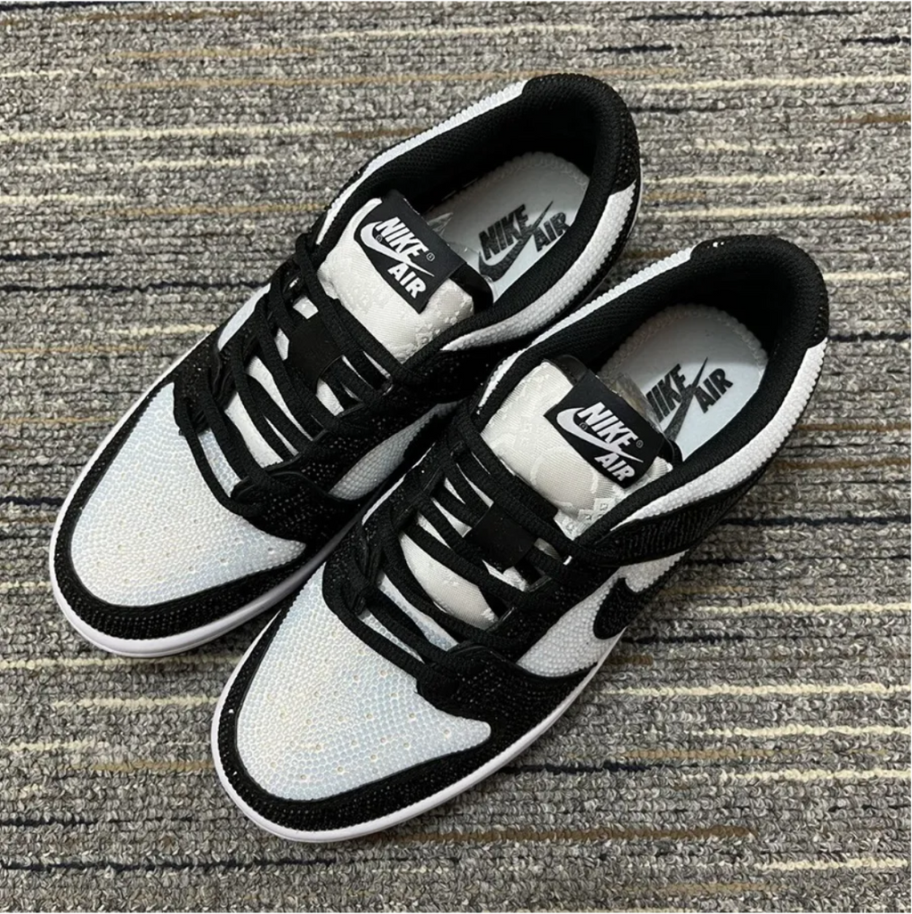 Air Jordan 1 Low Black White Crystal Shoes Sneakers