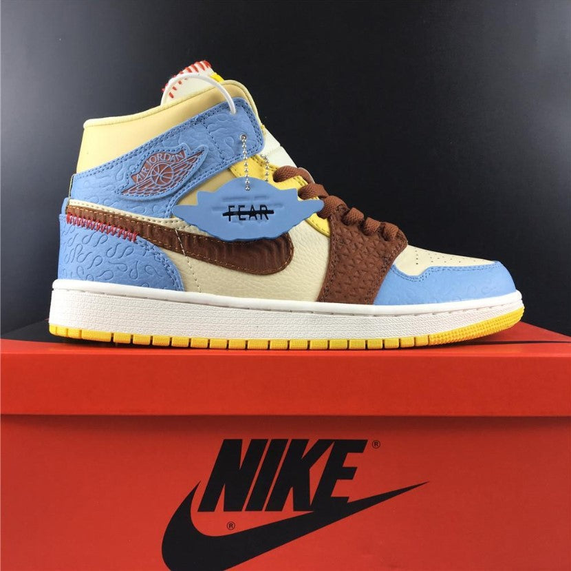 Air Jordan 1 Mid SE Fearless Maison Chateau Rouge Shoes Sneakers