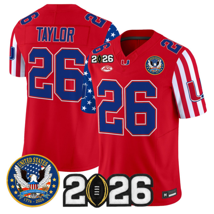 Sean Taylor Jersey #26 Miami Hurricanes America 250 Edition 2026 CFP Patch Stitched