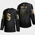 Seattle Kraken Custom Black Golden Edition Limited Stitched NHL Jersey Stitched
