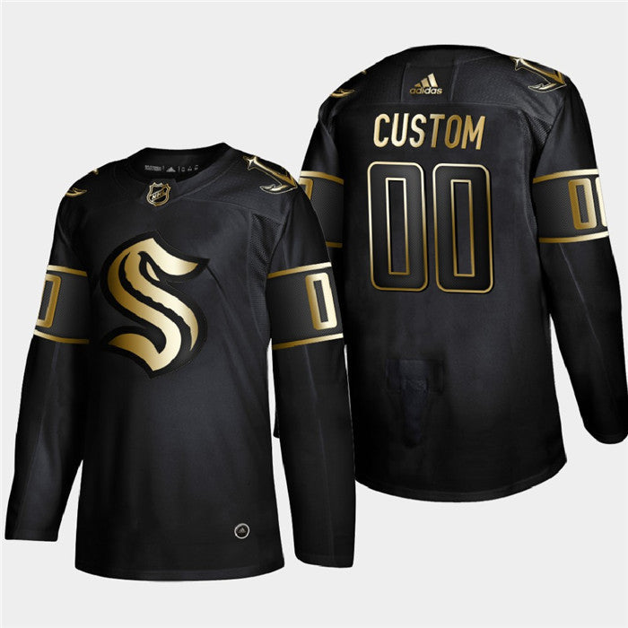Seattle Kraken Custom Black Golden Edition Limited Stitched NHL Jersey Stitched