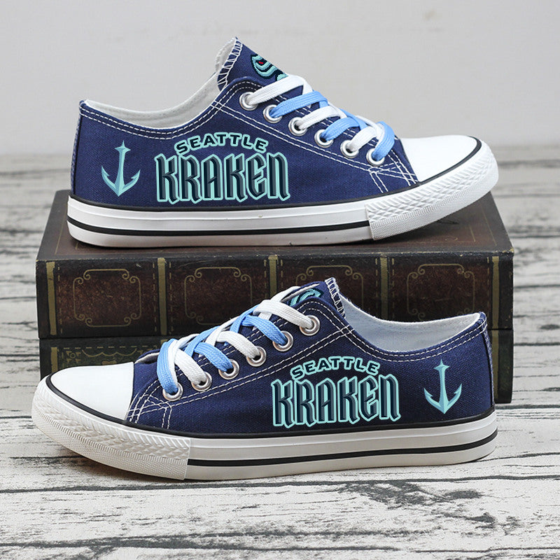 Seattle Kraken  Low Top Canvas Sport Sneakers Shoes For Men Women Fans