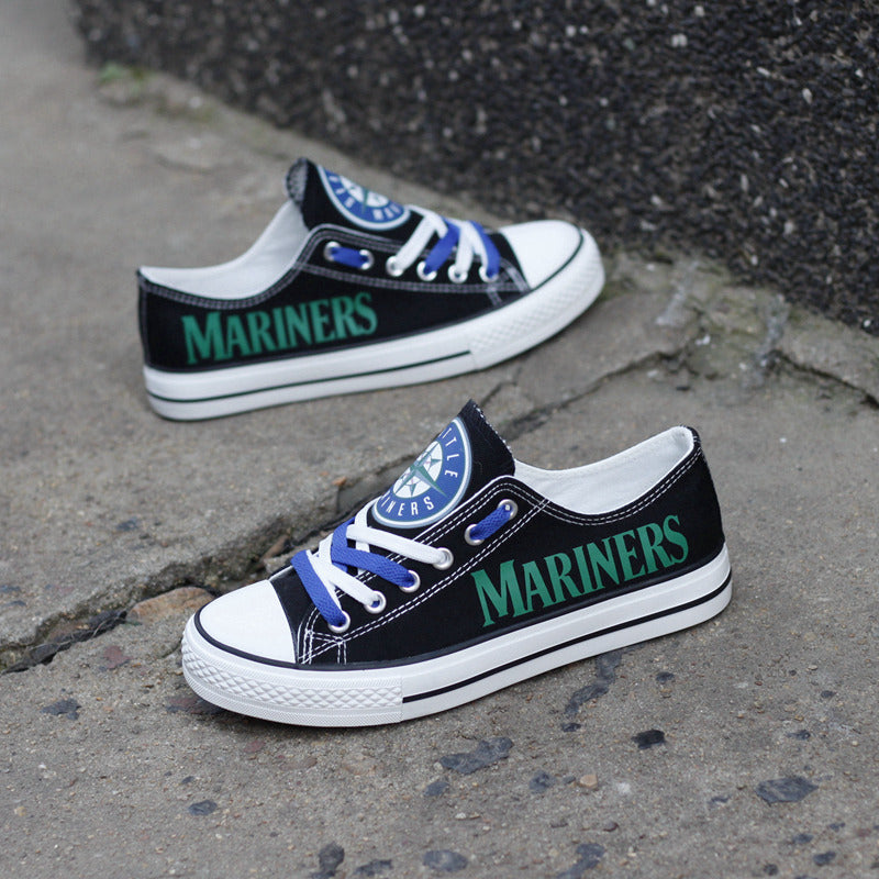 Seattle Mariners Limited Print Low Top Canvas Shoes Sport Sneakers For Men Women Fans