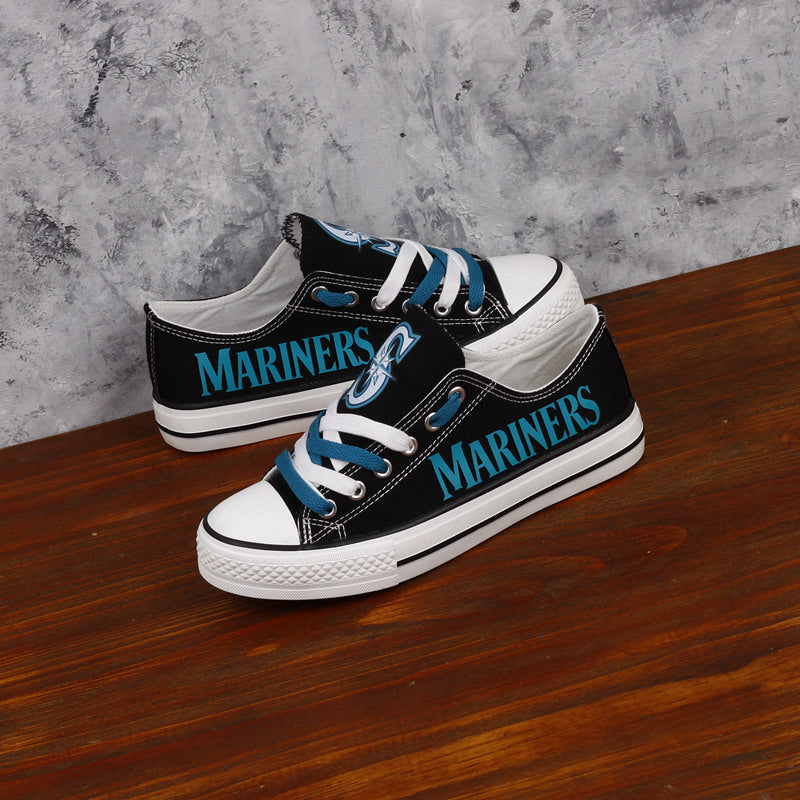 Seattle Mariners Limited Print Low Top Canvas Shoes Sport Sneakers For Men Women Fans