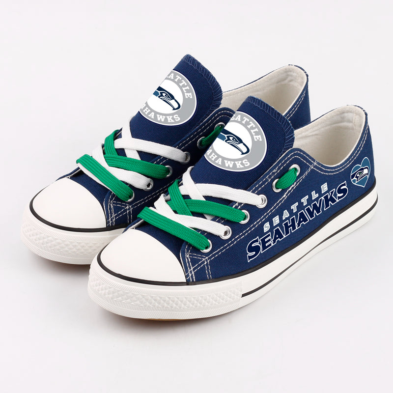 Seattle Seahawks Low Top Canvas Sport Sneakers Shoes For Men Women Fans