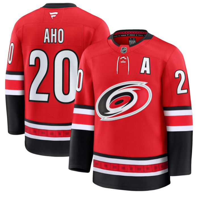 Sebastian Aho Jersey #20 Carolina Hurricanes Premium All Stitched Black