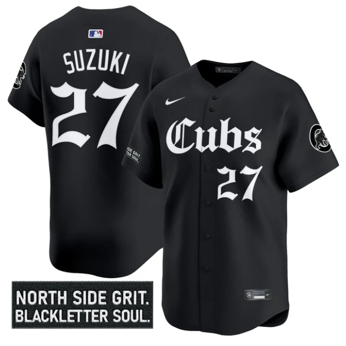 Seiya Suzuki Jersey #27 Chicago Cubs Gothic North Side Edition Vapor Stitched