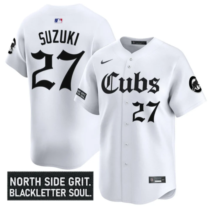 Seiya Suzuki Jersey #27 Chicago Cubs Gothic North Side Edition Vapor Stitched