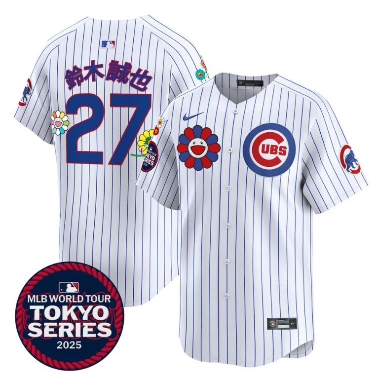 Seiya Suzuki (Kanji) Jersey #27 Chicago Cubs Tokyo Series 2025 Vapor Limited Stitched