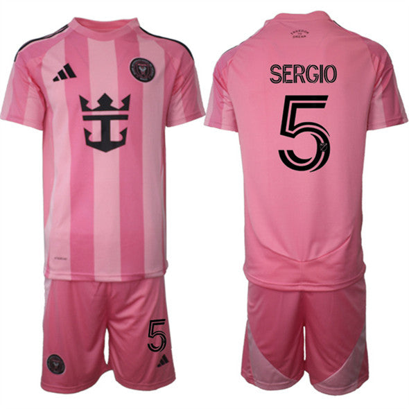 Sergio Jersey #5 Inter Miami CF Pink Home 2025 - 26 Soccer Suit