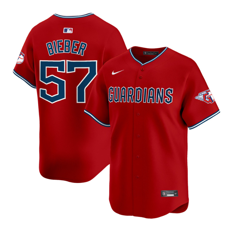 Shane Bieber Jersey #57 Cleveland Guardians 2025 Vapor Premier Limited All Stitched
