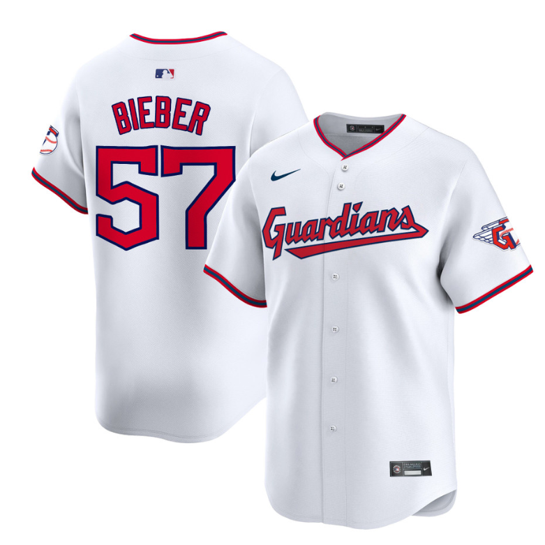 Shane Bieber Jersey #57 Cleveland Guardians 2025 Vapor Premier Limited All Stitched