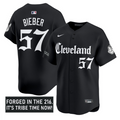 Shane Bieber Jersey #57 Cleveland Indians Gothic Iron Edition Stitched