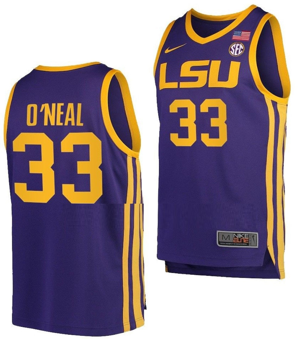 Shaquille O'Neal Jersey LSU Tigers College Basketball Purple #33