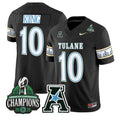 Shaun King Jersey #10 Tulane Green Wave City Edition 2025 AAC Champions