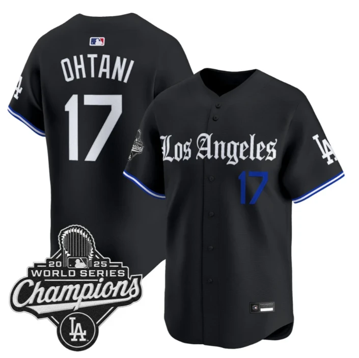 Shohei Ohtani Jersey #17 Los Angeles Dodgers Gothic Edition Premier Stitched
