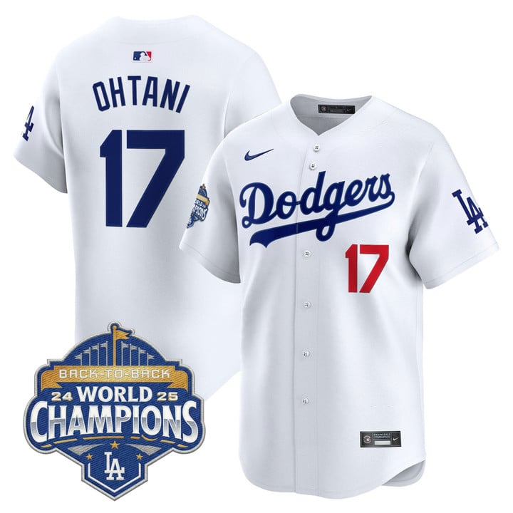 Shohei Ohtani Jersey #17 Dodgers 2025 Back-To-Back Champions Stitched