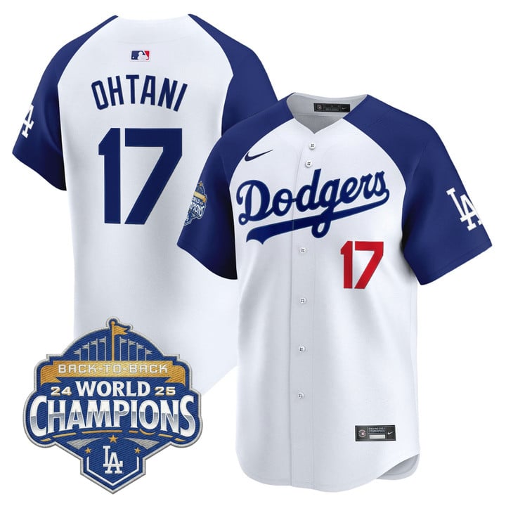 Shohei Ohtani Jersey #17 Dodgers 2025 Back-To-Back Champions Stitched