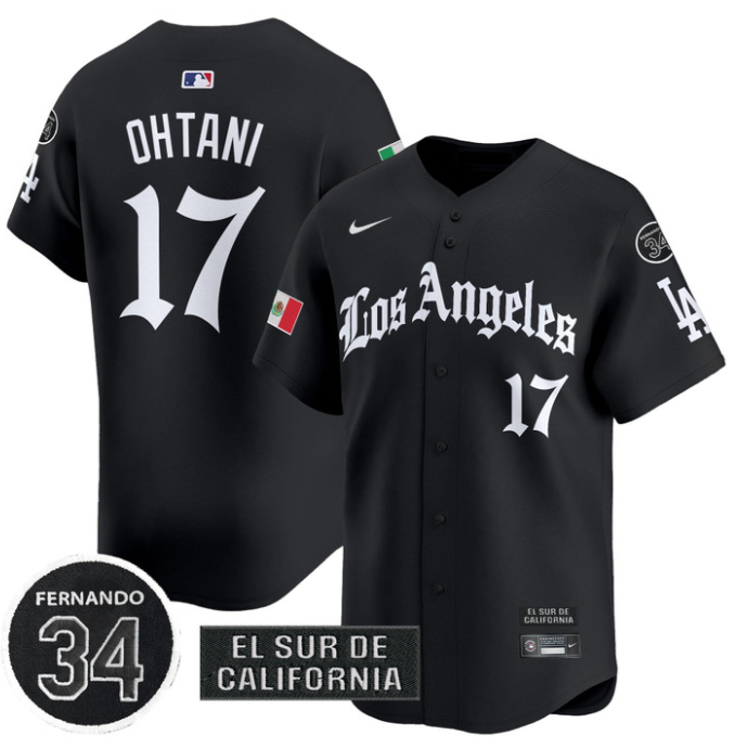 Shohei Ohtani Jersey #17 Dodgers Mexico 2025 LA Gothic Style Patch Vapor Limited Stitched