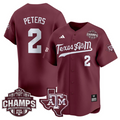 Sidne Peters Jersey #2 Texas A&M Aggies 2025 SEC Champions Patch Limited Stitched
