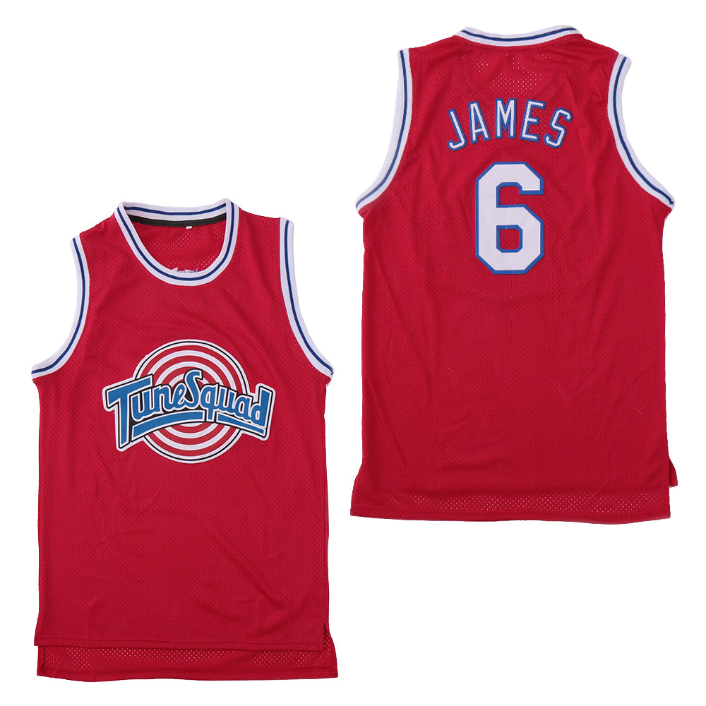 Space Jam Tune Squad #6 James Basketball Jersey Red