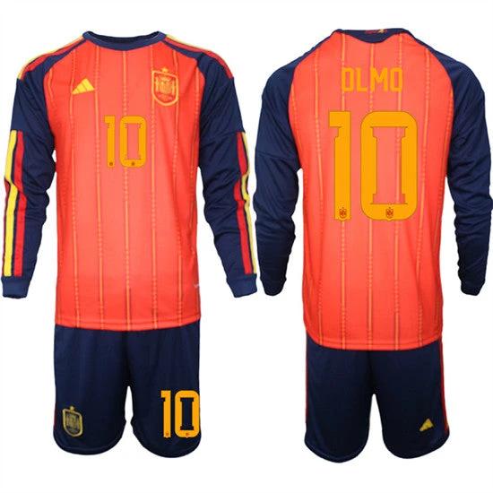 Spain #10 OLMO Jersey National Team x World Cup 2026 Long Sleeve Home Red On Field Soccer