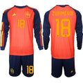 Spain #18 ZUBIMENDI Jersey National Team x World Cup 2026 Long Sleeve Home Red On Field Soccer