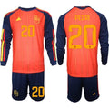 Spain #20 PEDRI Jersey National Team x World Cup 2026 Long Sleeve Home Red On Field Soccer