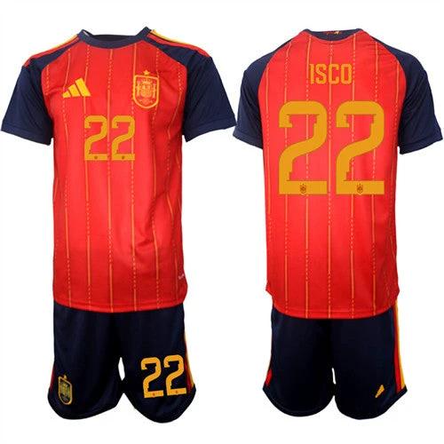 Spain #22 ISCO Jersey National Team x World Cup 2026 Home Red On Field Soccer