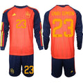 Spain #23 UNAI SIMON Jersey National Team x World Cup 2026 Long Sleeve Home Red On Field Soccer
