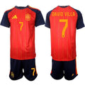 Spain #7 DAVID VILLA Jersey National Team x World Cup 2026 Home Red On Field Soccer