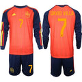 Spain #7 DAVID VILLA Jersey National Team x World Cup 2026 Long Sleeve Home Red On Field Soccer