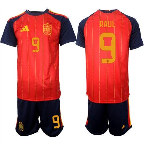 Spain #9 RAUL Jersey National Team x World Cup 2026 Home Red On Field Soccer