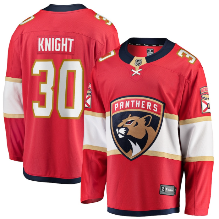 Spencer Knight 30 Florida Panthers 2025 Breakaway Player Men Jersey