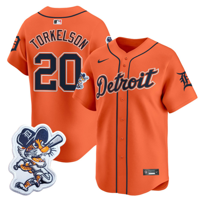 Spencer Torkelson Jersey #20 Detroit Tigers Paws Patch Vapor Premier Limited Stitched