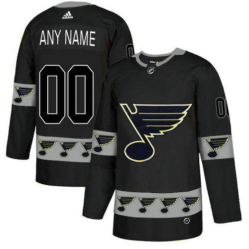 St.Louis Blues Custom Black Team Logos Fashion Jersey Stitched