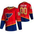 St. Louis Blues Custom Red 2020-21 Reverse Retro Alternate NHL Jersey Stitched