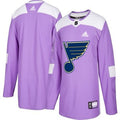 St. Louis Blues Purple Pink Custom Hockey Fights Cancer Practice Jersey Stitched