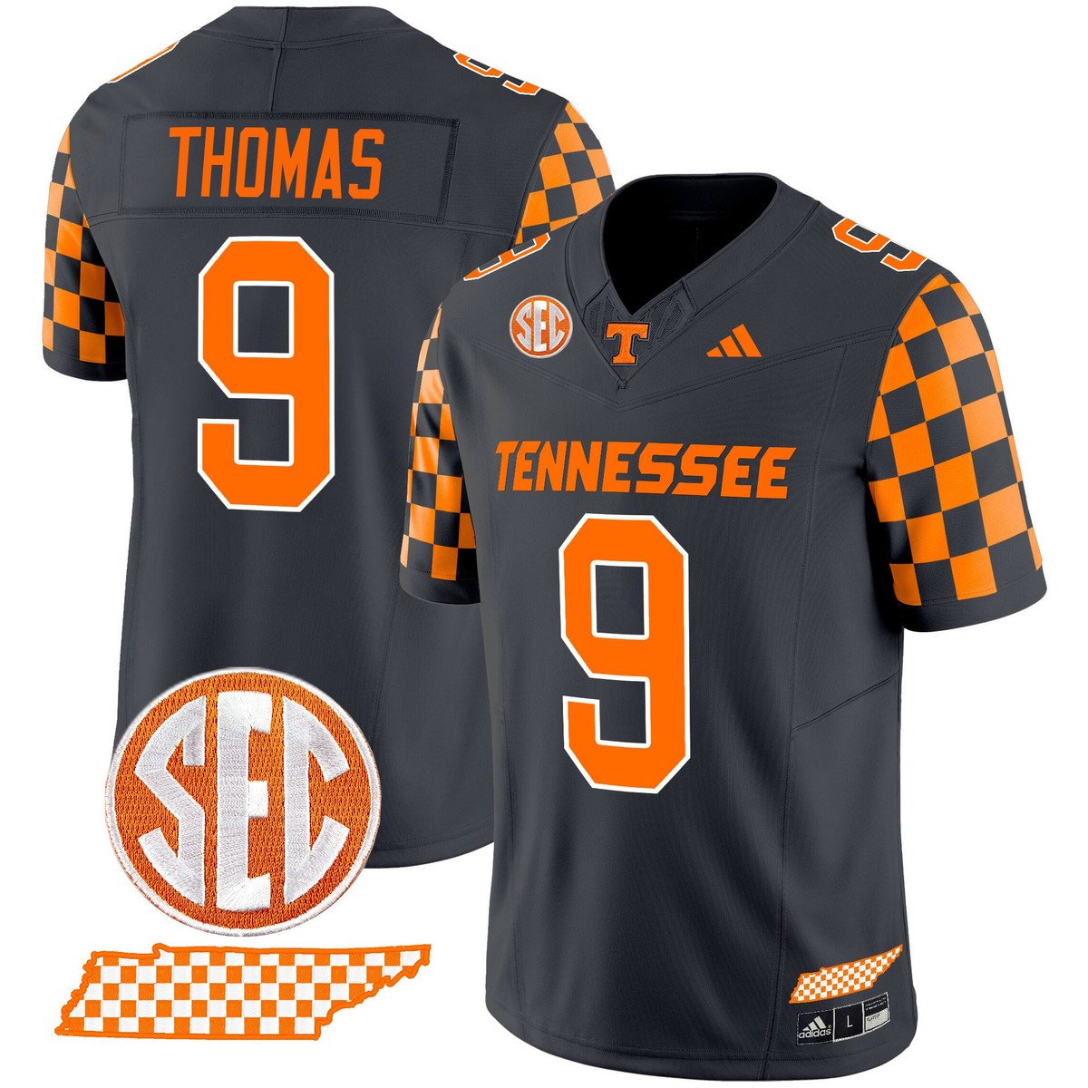 Star Thomas Jersey #9 Tennessee Vols Rebrand 2026 Checkerboard Stitched