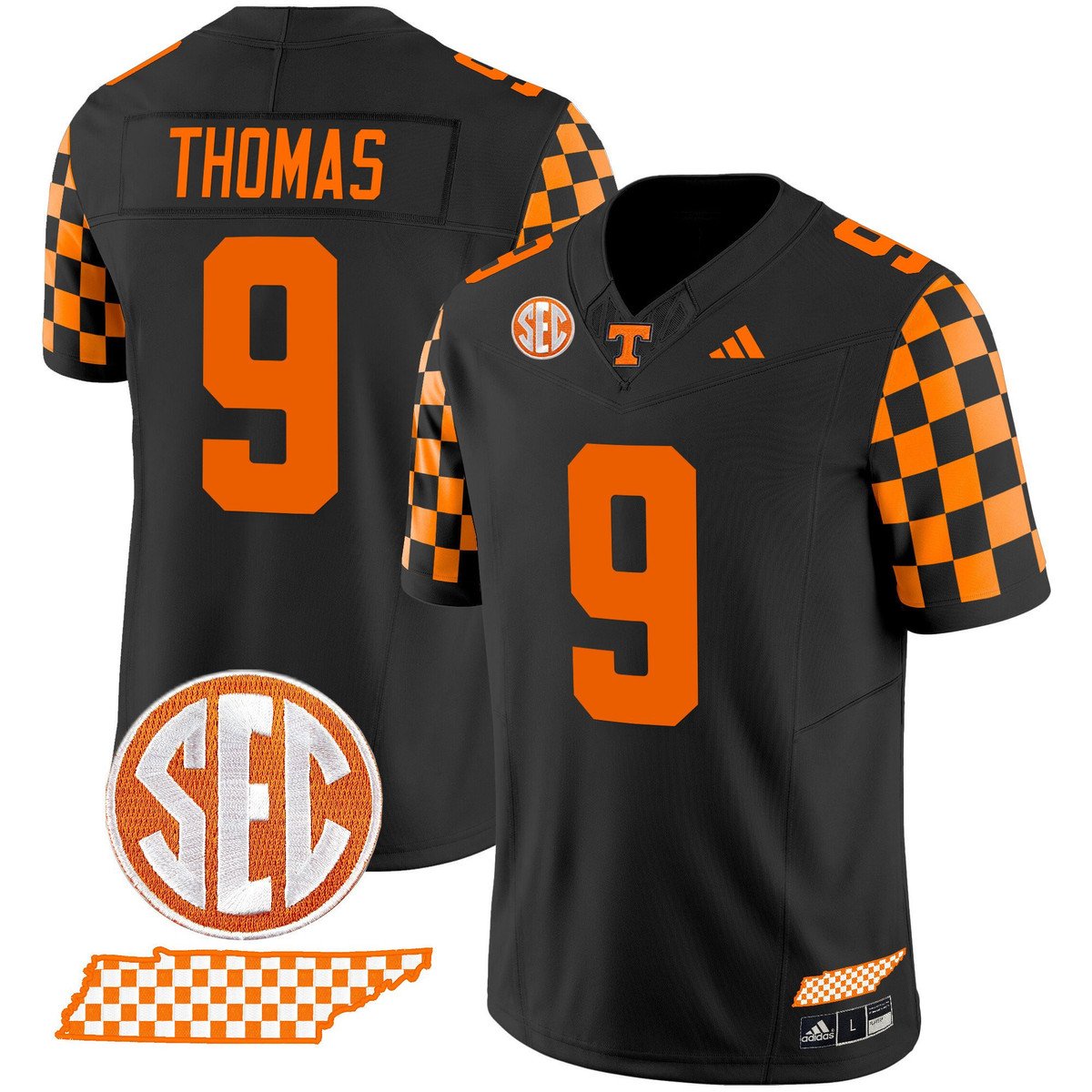 Star Thomas Jersey #9 Tennessee Vols Rebrand 2026 Checkerboard Stitched