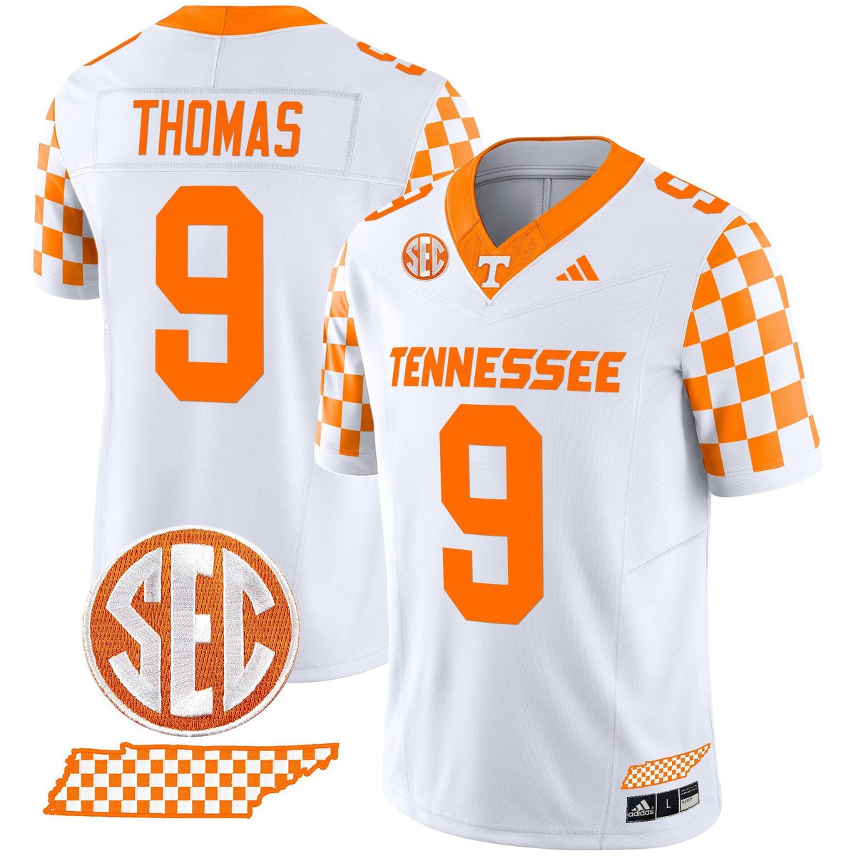 Star Thomas Jersey #9 Tennessee Vols Rebrand 2026 Checkerboard Stitched
