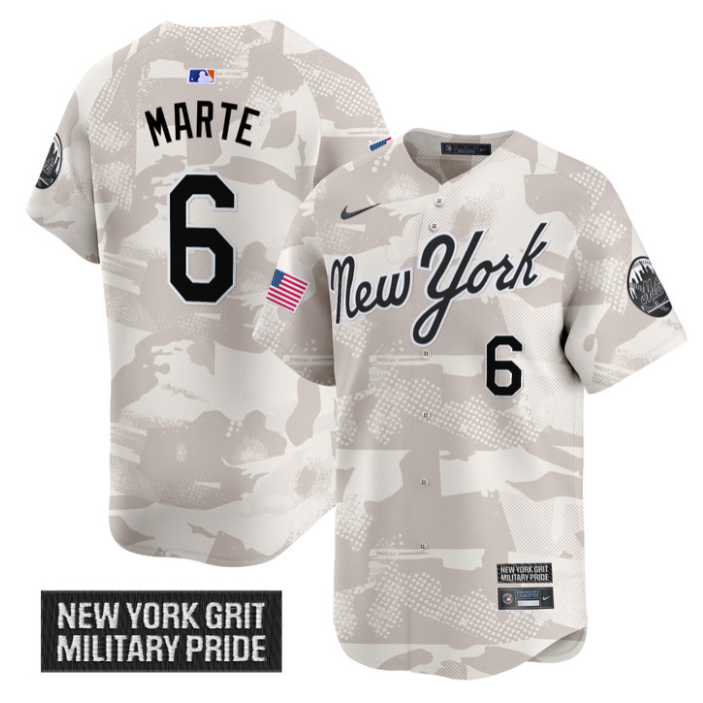 Starling Marte Jersey #6 New York Mets 2025 Armed Forces Day Vapor Stitched