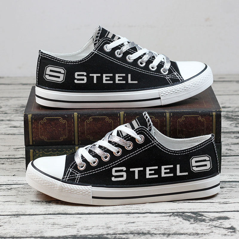 Steel Low Top Canvas Sport Sneakers Shoes For Men Women Fans